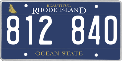 RI license plate 812840