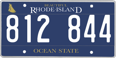 RI license plate 812844