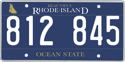 RI license plate 812845