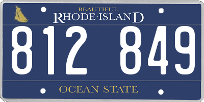 RI license plate 812849