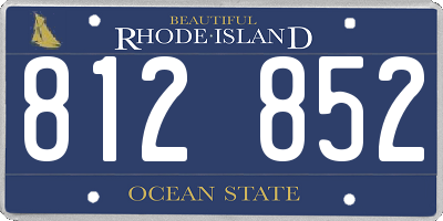 RI license plate 812852