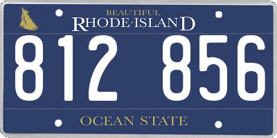 RI license plate 812856