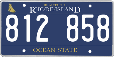 RI license plate 812858