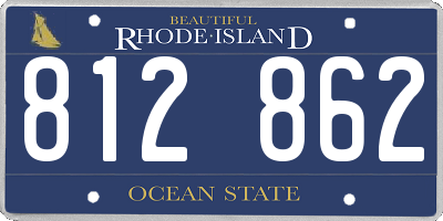RI license plate 812862