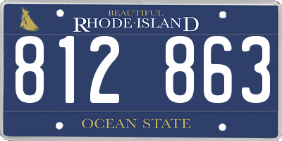 RI license plate 812863