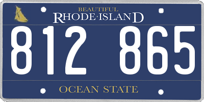 RI license plate 812865
