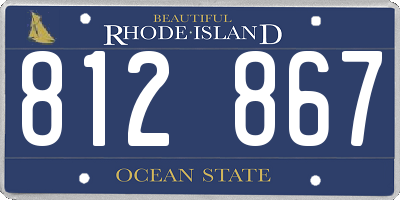 RI license plate 812867