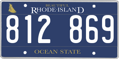 RI license plate 812869