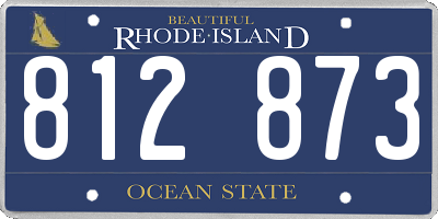 RI license plate 812873