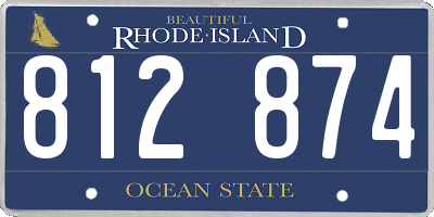 RI license plate 812874
