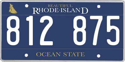 RI license plate 812875