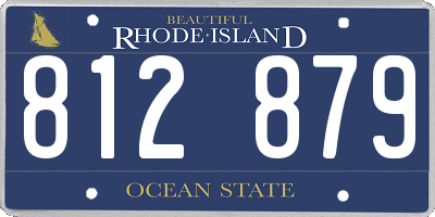 RI license plate 812879
