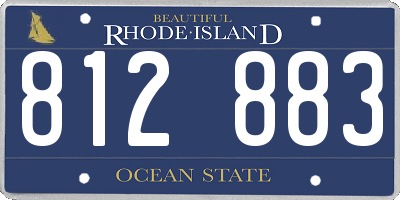 RI license plate 812883