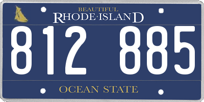 RI license plate 812885