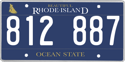 RI license plate 812887