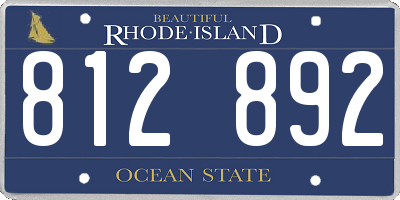 RI license plate 812892