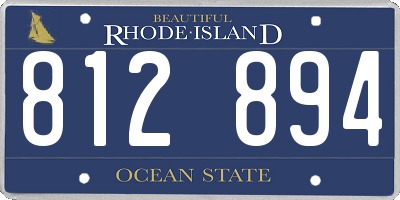 RI license plate 812894
