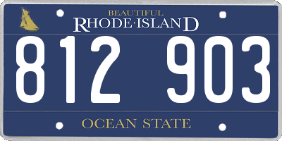 RI license plate 812903