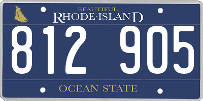 RI license plate 812905