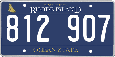 RI license plate 812907