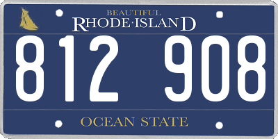 RI license plate 812908