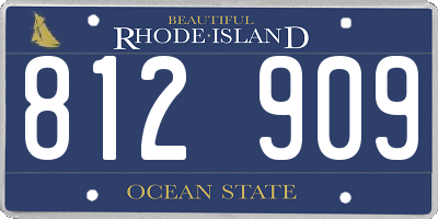 RI license plate 812909