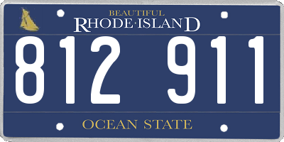RI license plate 812911