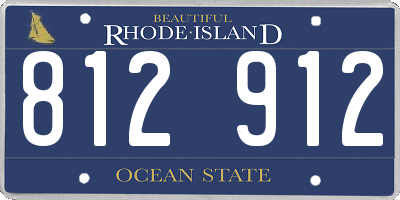 RI license plate 812912