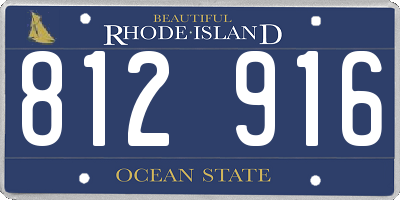 RI license plate 812916