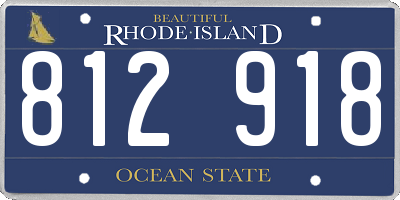 RI license plate 812918