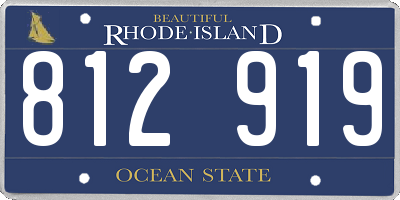 RI license plate 812919