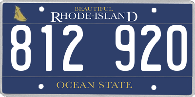 RI license plate 812920