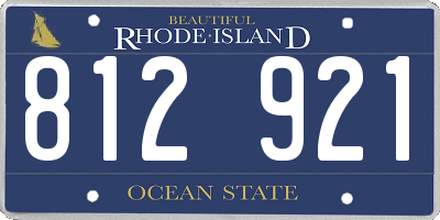 RI license plate 812921