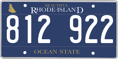 RI license plate 812922