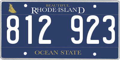RI license plate 812923