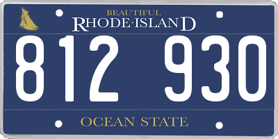 RI license plate 812930