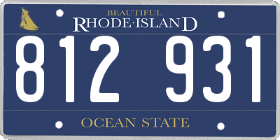 RI license plate 812931