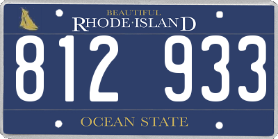 RI license plate 812933