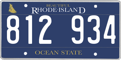 RI license plate 812934
