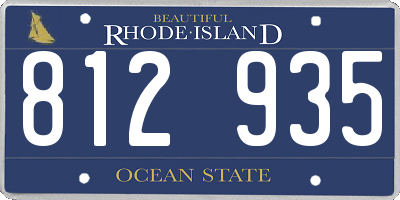 RI license plate 812935