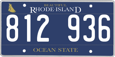 RI license plate 812936