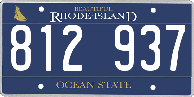 RI license plate 812937