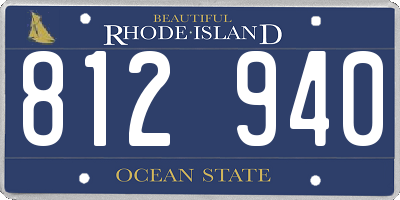 RI license plate 812940