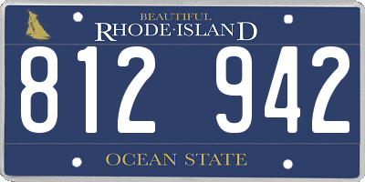 RI license plate 812942