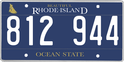 RI license plate 812944