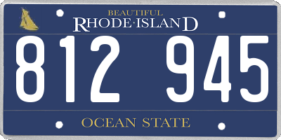 RI license plate 812945