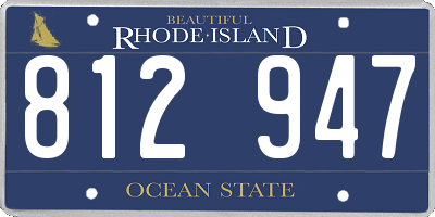 RI license plate 812947