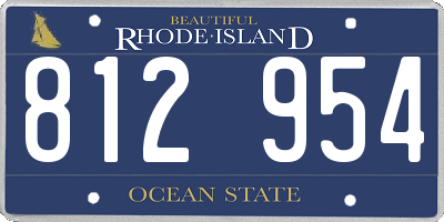 RI license plate 812954