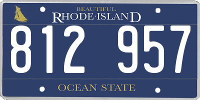 RI license plate 812957