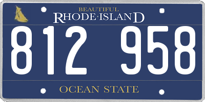RI license plate 812958